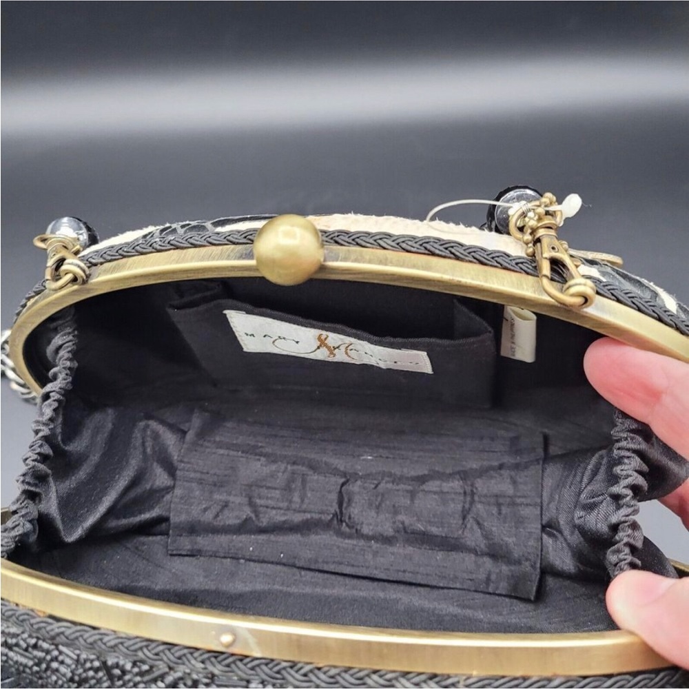 Mary Frances Elegant Black And White Clutch with ZEBRA 🦓 Design - Picture 5 of 7